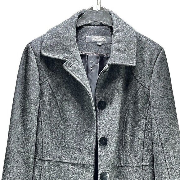 Kenneth Cole Reaction Womens Gray Wool Blend Coat Size 8 Dry Clean Only - Picture 6 of 16